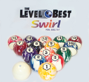 “SWIRL” POCKET BILLIARD BALL SET, 2-1/4”