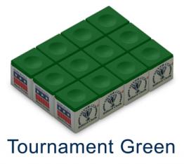 SILVER CUP BILLIARD CHALK (TOUR GREEN)