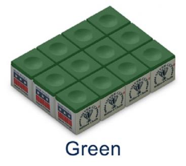 SILVER CUP BILLIARD CHALK (GREEN)