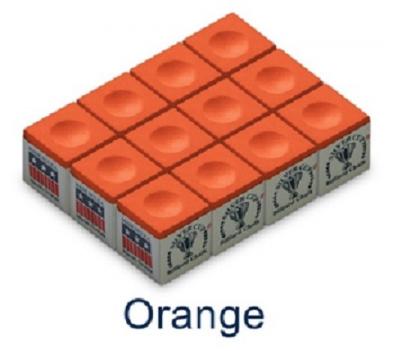 SILVER CUP BILLIARD CHALK (ORANGE)